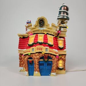 Disney Toon Town Fire Department Light Up Christmas Village‎ Decor Holiday LED